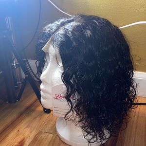 Human hair wet and wavy bob wig